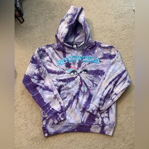 NWOT Psychworld Purple Tie-Dye Hoodie - Cosmic Eyes Graphic